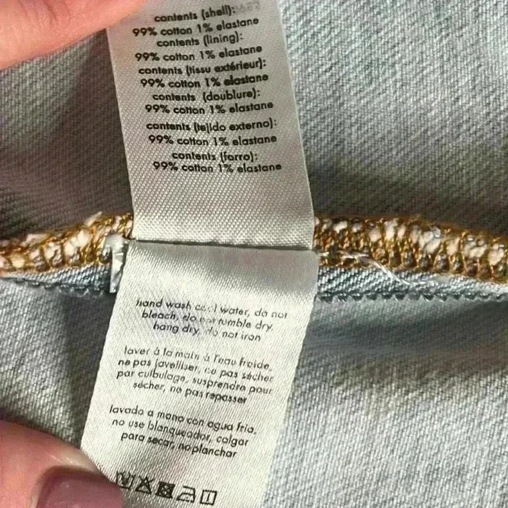 WeWoreWhat' Cut-Out Denim Mini Skirt in a Super Light Indigo Wash. Sz Large. NWT - Picture 11 of 13